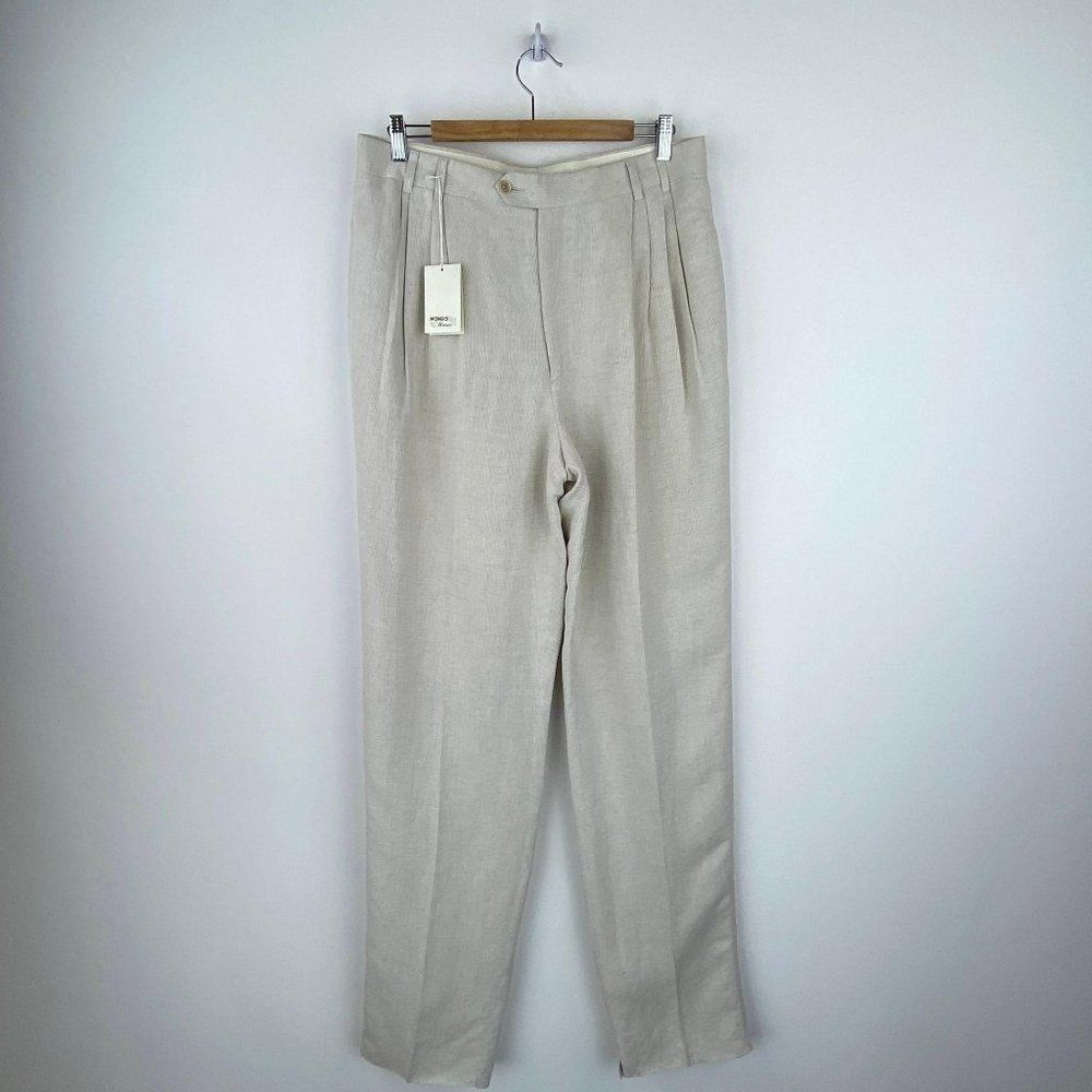 MONDO DI MARCO Linen Blend Straight Pant NWT